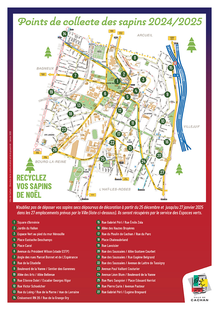 Points de collecte des sapins 2024