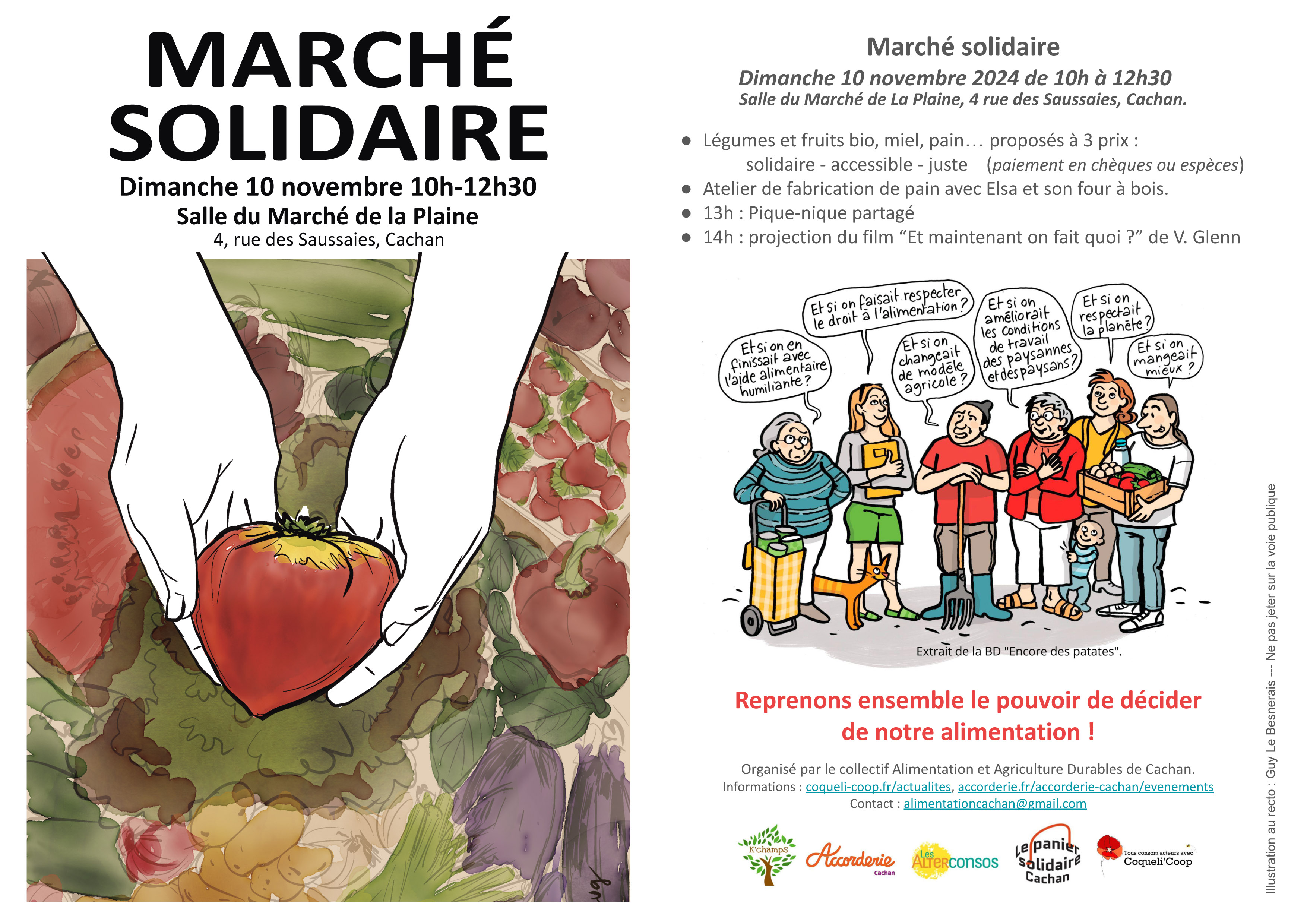 Marché solidaire à Cachan le 11 novembre 2024